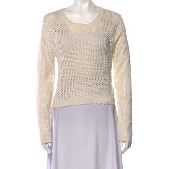 Nwt Christian Lacroix cream-colored open-knit crew neck sweater extra small - Picture 8 of 10